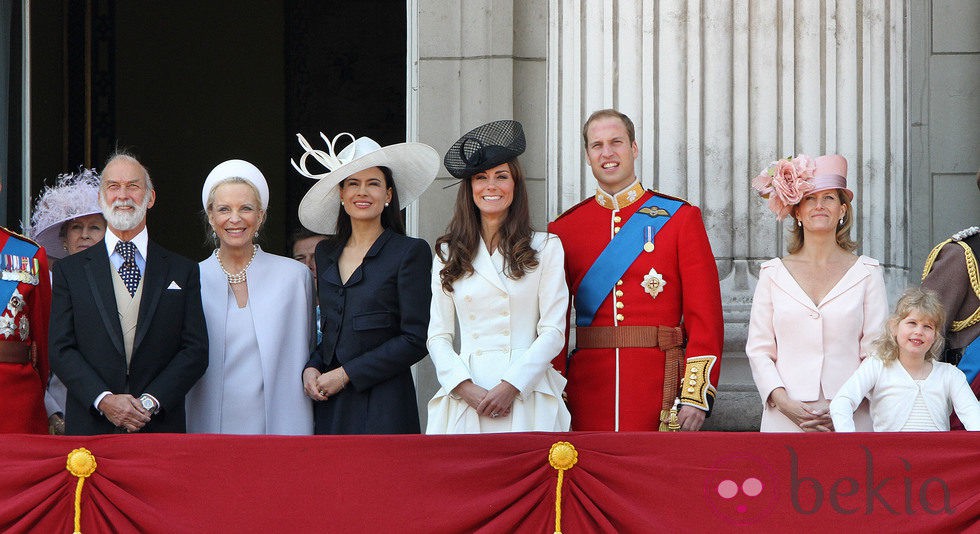 Los Duques de Cambridge y la Condesa de Wessex en Trooping the colour