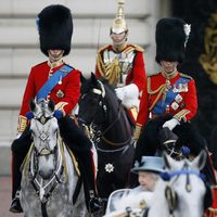 El Príncipe Guillermo, el Príncipe Carlos y el Príncipe de Kent en 'Trooping the colour'