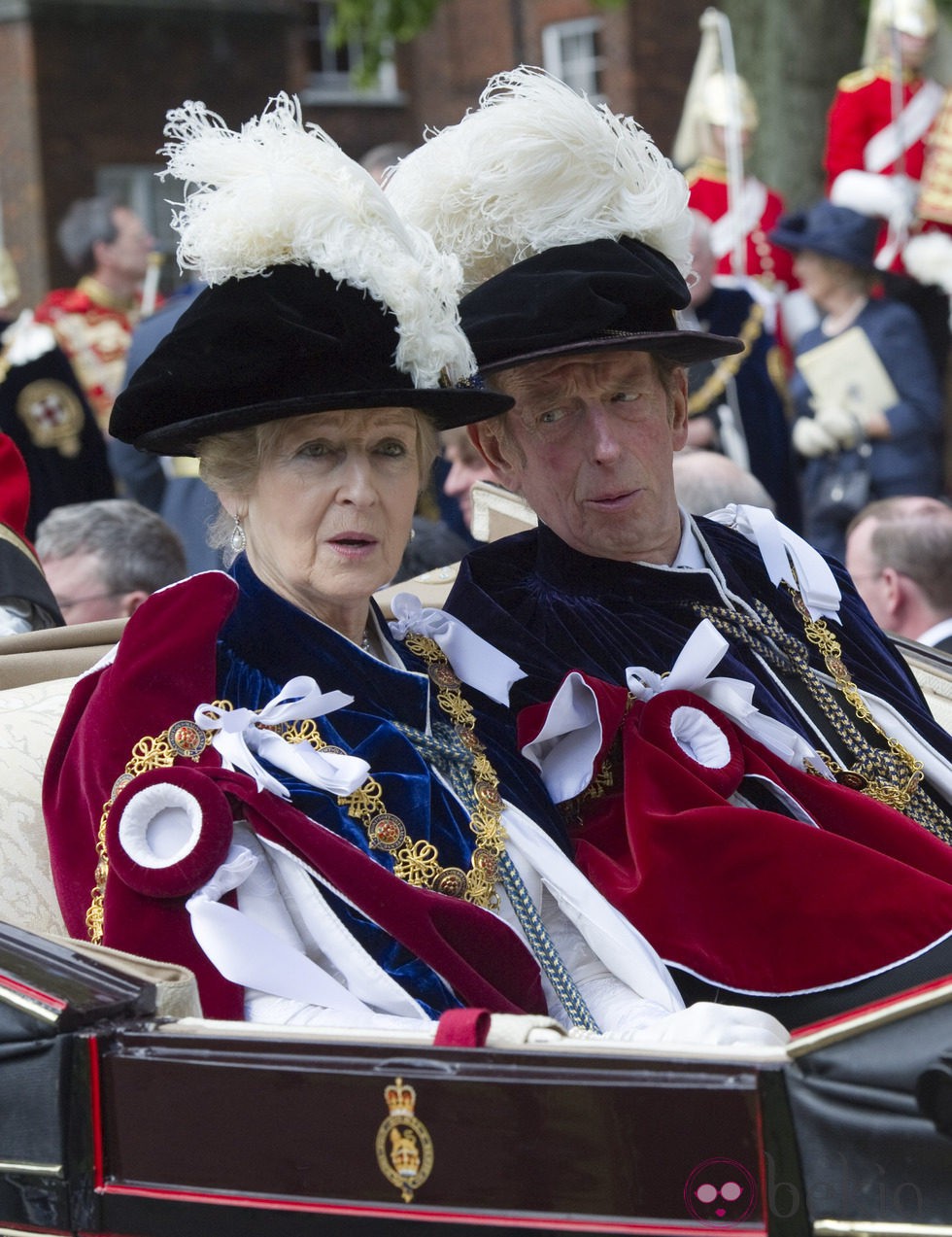 La Princesa Alexandra y el Duque de Kent en la Orden de la Jarretera