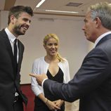 Piqué y Shakira junto a Tony Blair en Israel
