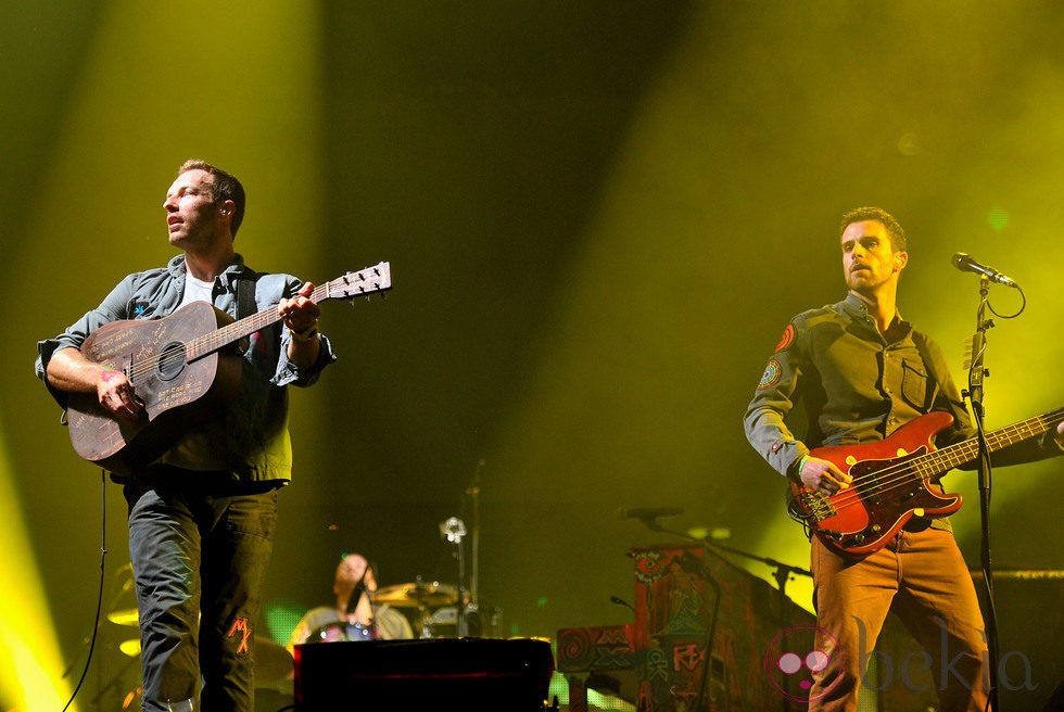 La banda Coldplay en el Festival de Glastonbury