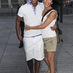 Pitingo junto a su mujer, Verónica,  en el concierto de Ricky Martin en Madrid