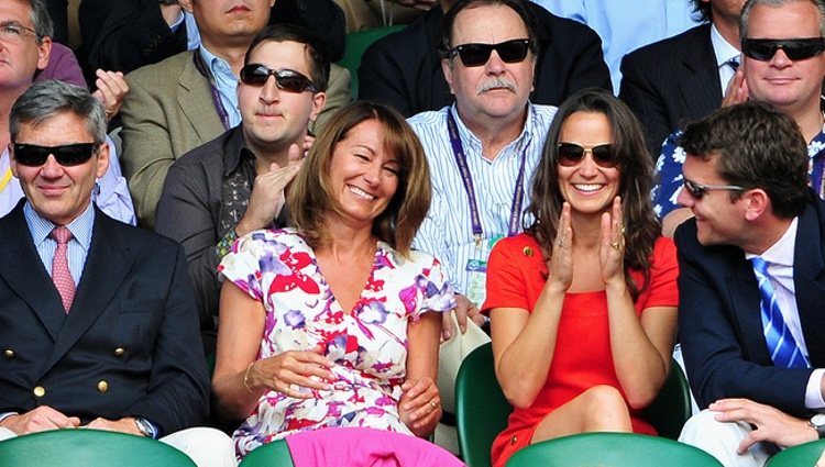 Alex Loudon, Michael, Carole y Pippa Middleton en Wimbledon