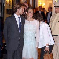 Carlota y Andrea Casiraghi en el cóctel de la boda de Alberto de Mónaco y Charlene Wittstock