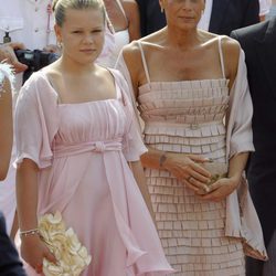 Estefanía de Mónaco y su hija Camille en la boda de Alberto y Charlene