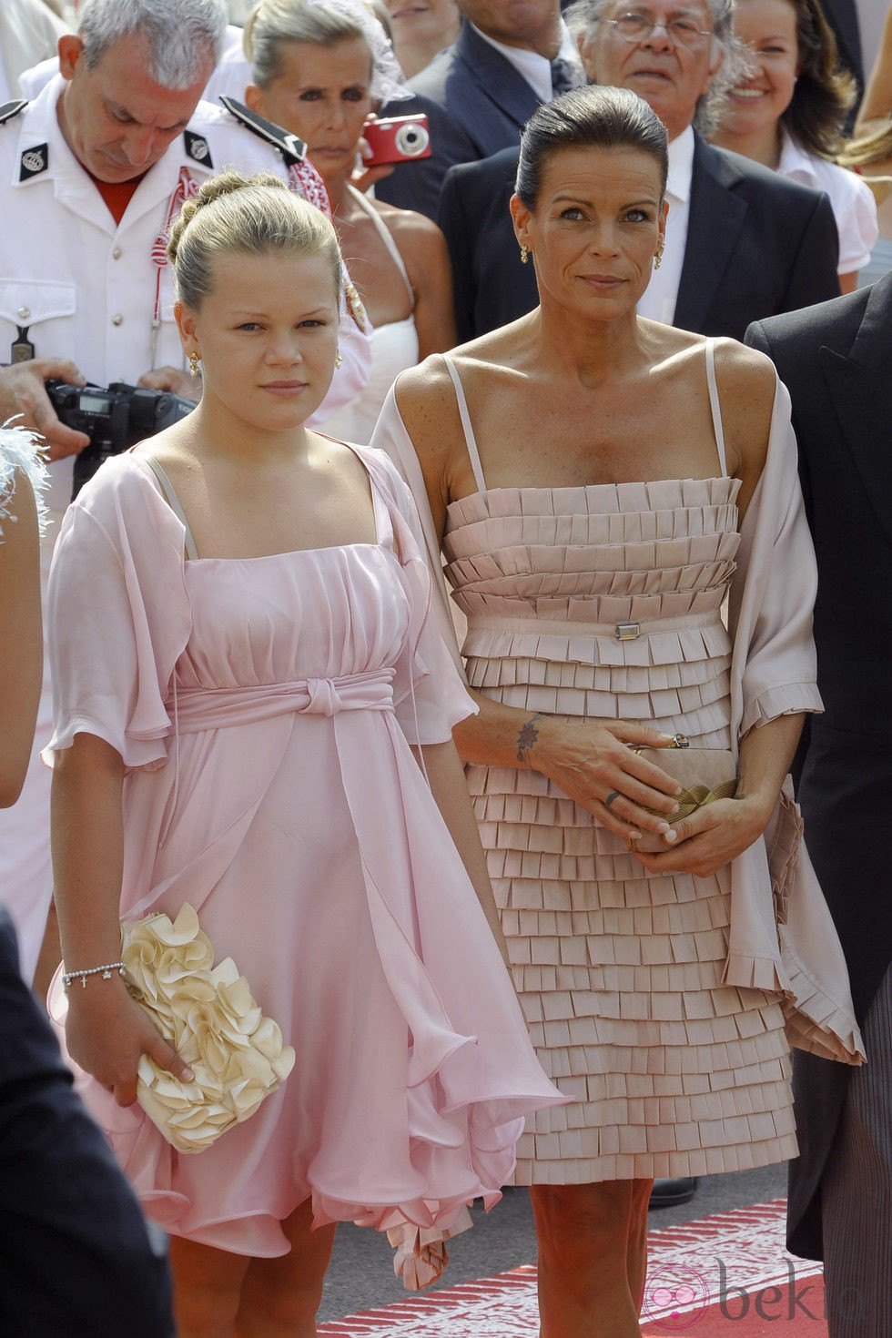 Estefanía de Mónaco y su hija Camille en la boda de Alberto y Charlene
