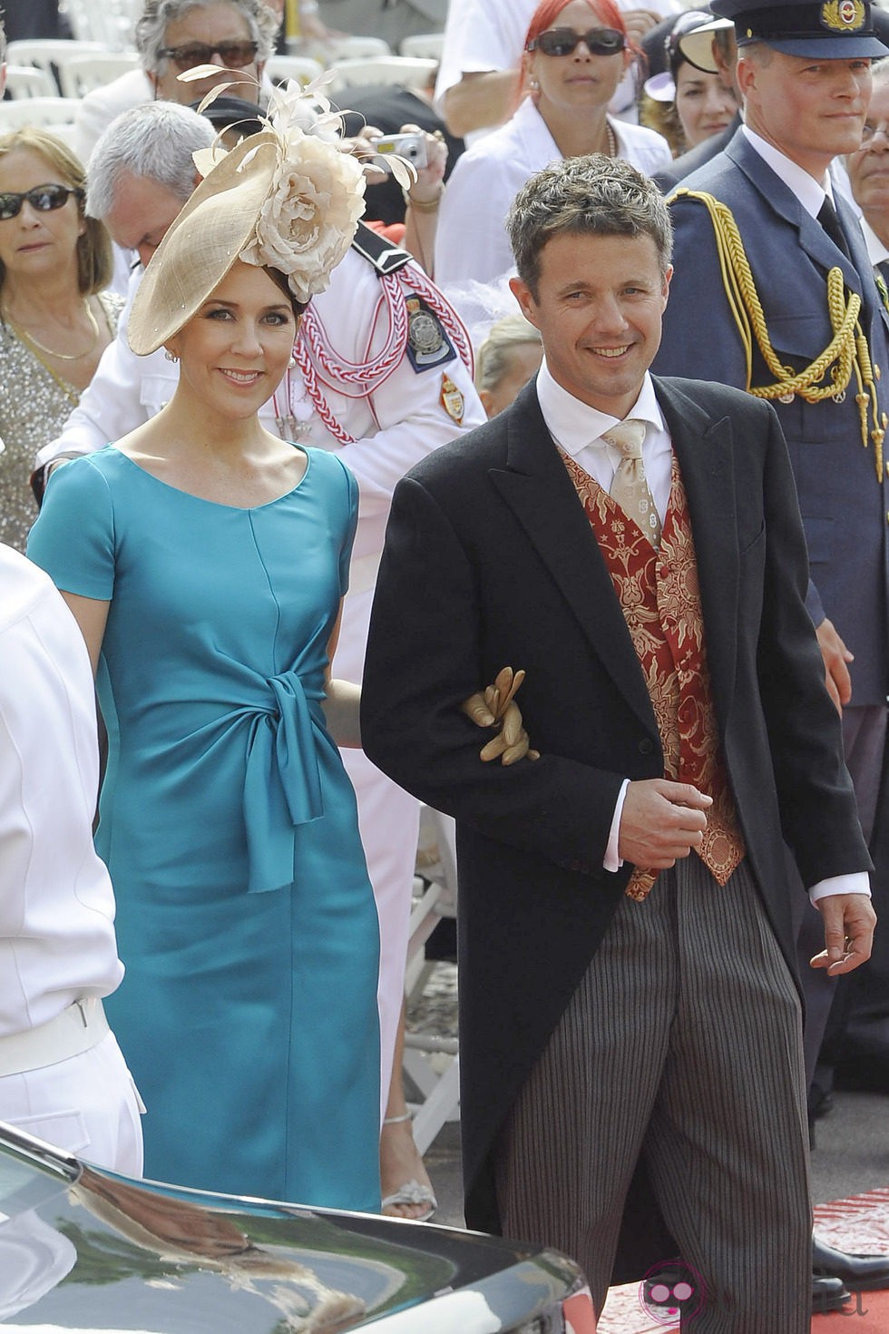 Federico y Mary de Dinamarca en la boda de Alberto y Charlene