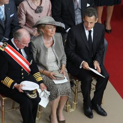 Los Reyes de Bélgica y Nicolas Sarkozy en la boda de Alberto y Charlene