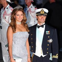 Magdalena y Carlos Felipe de Suecia en la cena de gala de la boda real de Alberto y Charlene