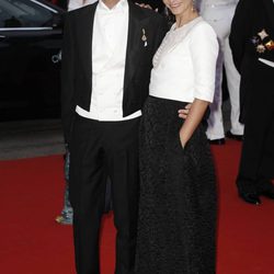 Manuel Filiberto de Saboya y Clotilde Courau en la cena de gala tras la boda en Mónaco