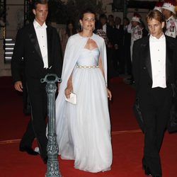 Pierre, Carlota y Andrea Casiraghi en la cena de gala en Mónaco