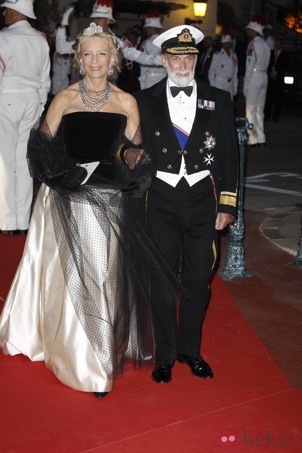 Los Príncipes Miguel de Kent en la cena de gala tras la boda real de Mónaco