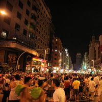 Gran Vía de Madrid durante el Orgullo Gay