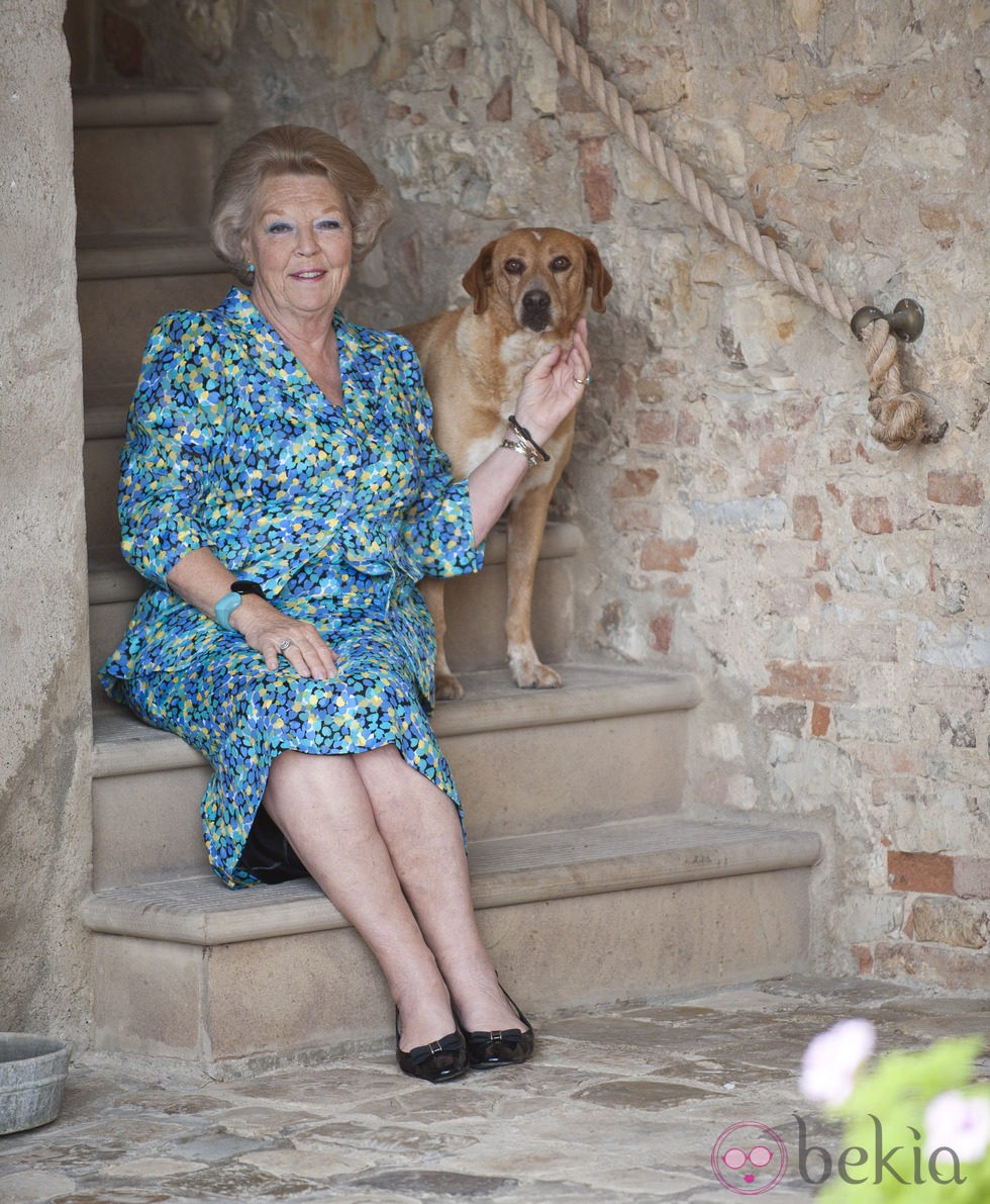La Reina Beatriz de Holanda durante sus vacaciones en Italia