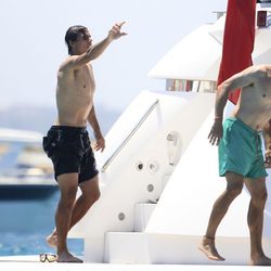 Rafa Nadal en un barco durante sus vacaciones en Ibiza