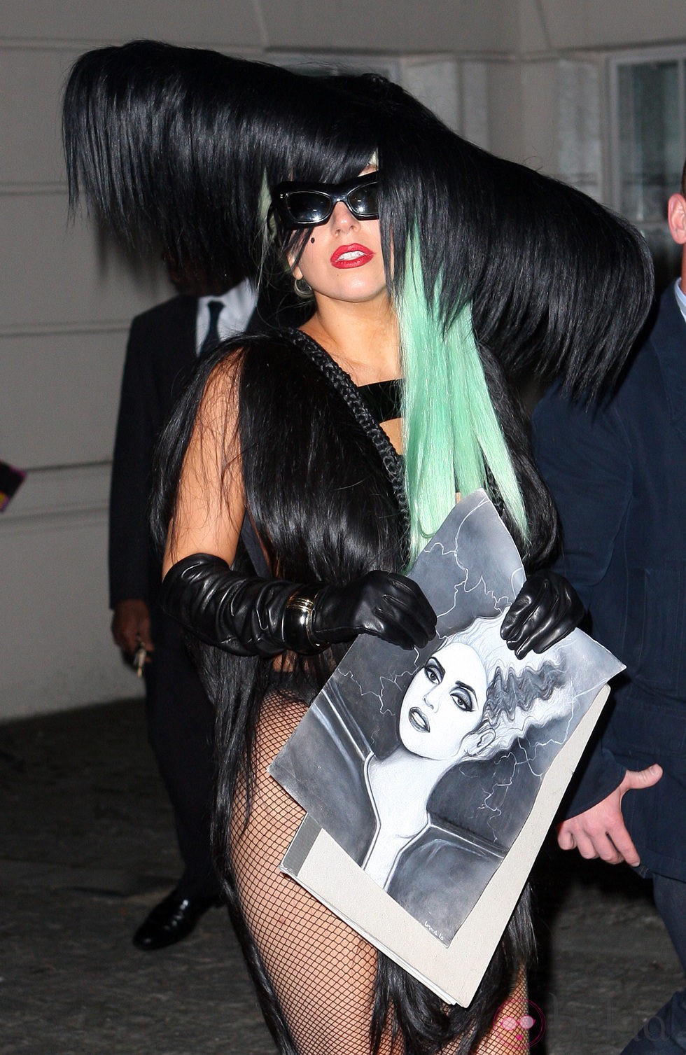 La cantante Lady Gaga, con un un conjunto hecho con pelo