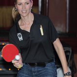 Judit Mascó juega al ping pong en un acto solidario en Barcelona