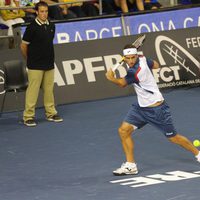 Feliciano López en el partido de tenis homenaje a Andrés Gimeno