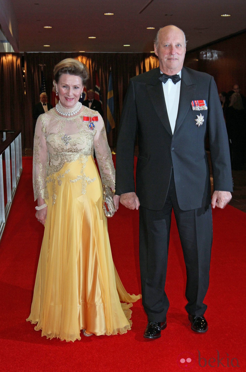 Los Reyes Harald y Sonia de Noruega en los 100 años de la Fundación Américo-Escandinava