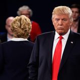 Donald Trump durante el segundo debate presidencial