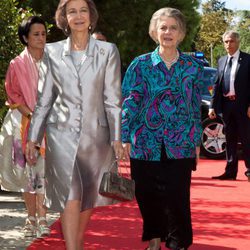 La Reina Sofía e Irene de Grecia en la boda de Leka de Albania y Elia Zaharia