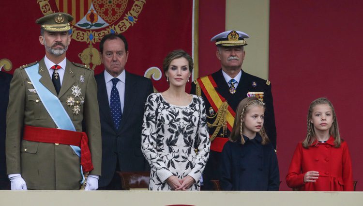 Los Reyes Felipe y Letizia, la Princesa Leonor y la Infanta Sofía en el Día de la Hispanidad 2016
