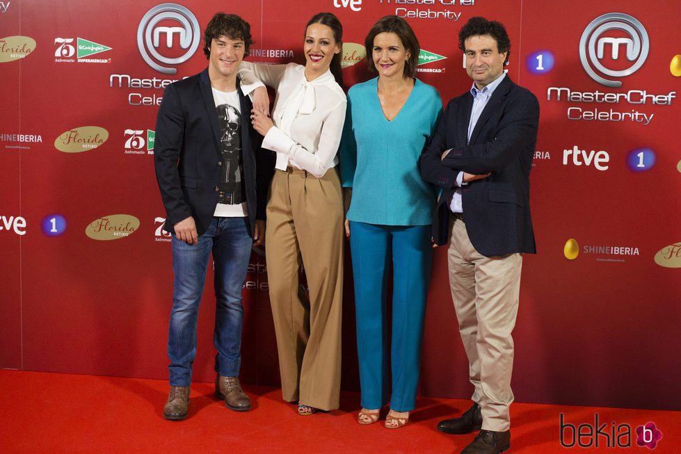 Eva González, Jordi Cruz, Samantha Vallejo-Nágera y Pepe Rodríguez en la presentación de 'Masterchef celebrity'