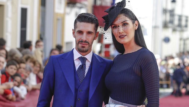 Alejandro Talavante y su novia Jéssica Ramírez en la boda del rejoneador Diego Ventura