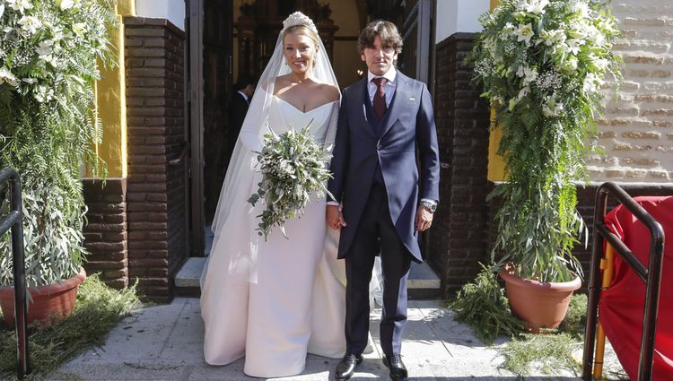 El rejoneador Diego Ventura y Rocío Pérez en su boda en Sevilla