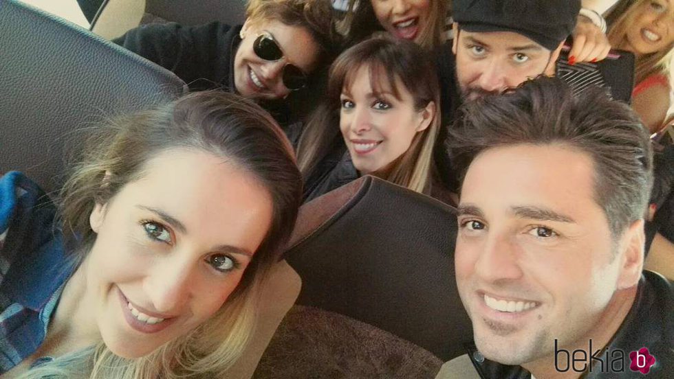 Chenoa, Alejandro Parreño, Bustamante, Gisela y Mireia camino a Barcelona para el concierto de 'OT: El Reencuentro'