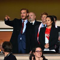 Pierre Casiraghi, Louis Ducruet y Marie Chevallier en el partido que enfrentó al Mónaco contra el CSKA Moscú