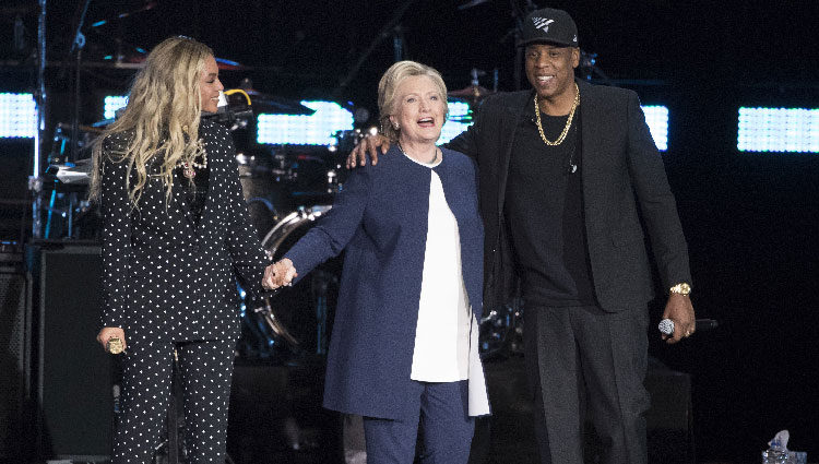 Beyoncé y Jay Z en la campaña electoral de Hillary Clinton