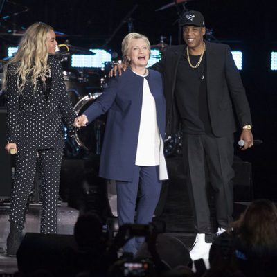 Beyoncé y Jay Z en la campaña electoral de Hillary Clinton