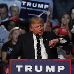 Donald Trump durante el cierre de  campaña 2016