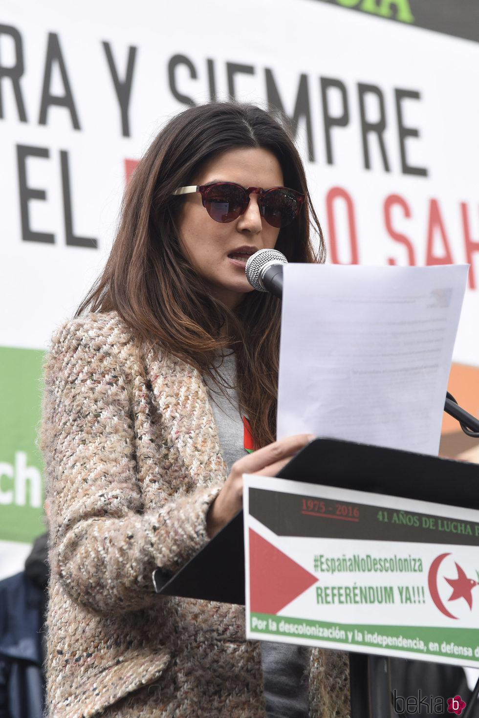 Clara Lago apoyando al Sáhara en Madrid