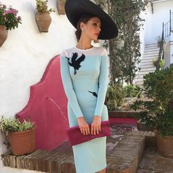 Eva González vestida para una boda en México