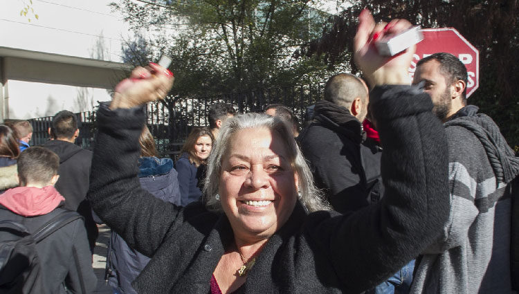 Carmen Gahona en las puertas de los Juzgados de lo Penal de Madrid