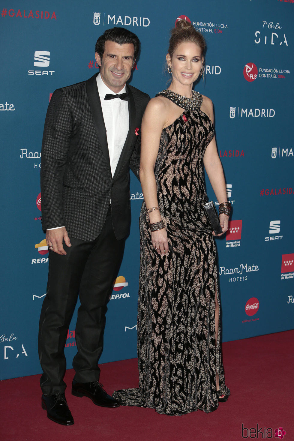 Luis Figo y Helen Svedin en la Gala Sida 2016
