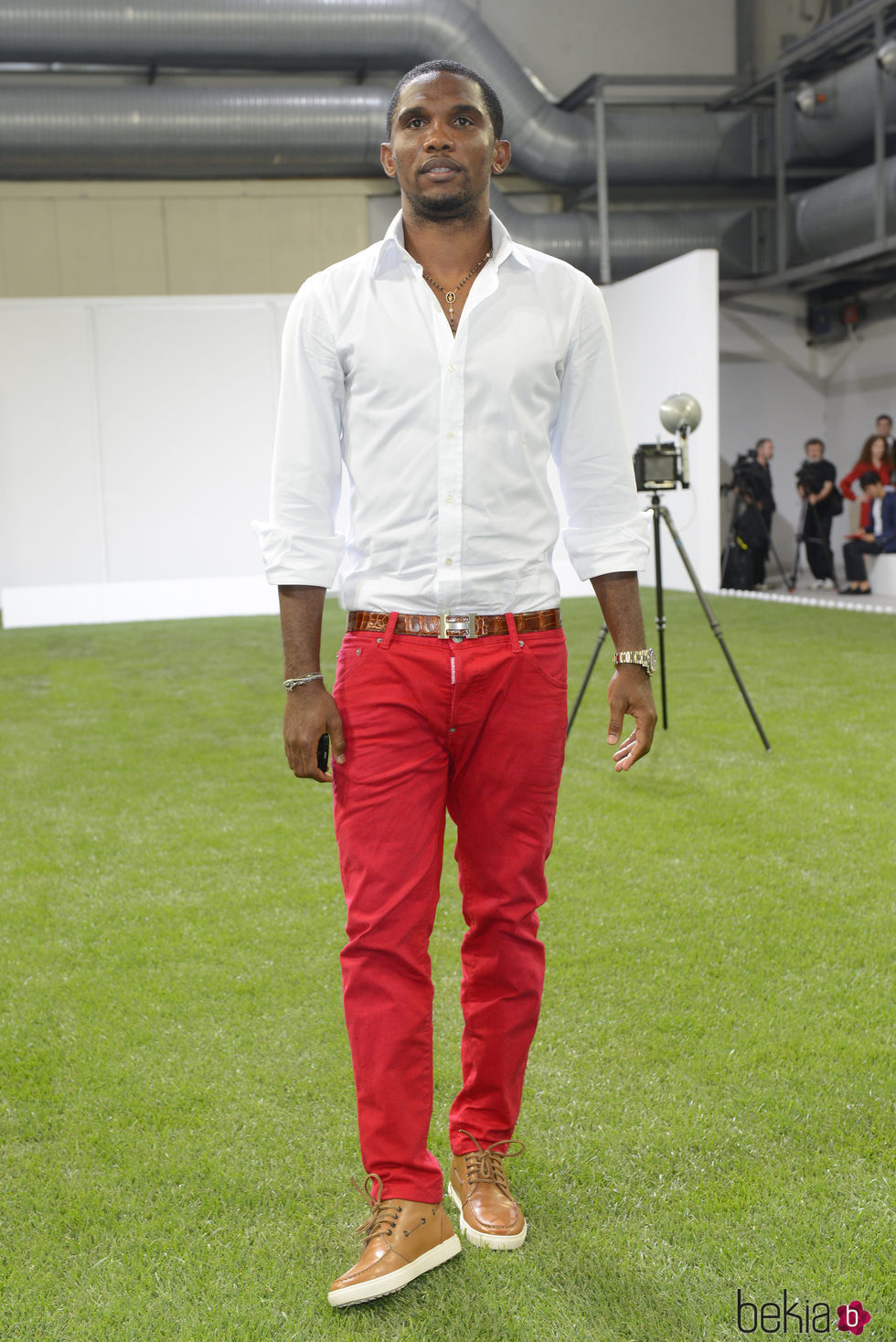 Samuel Eto'o en la Semana de la Moda de Milán