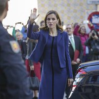 La Reina Letizia a su llegada al Mercado Central de Valencia