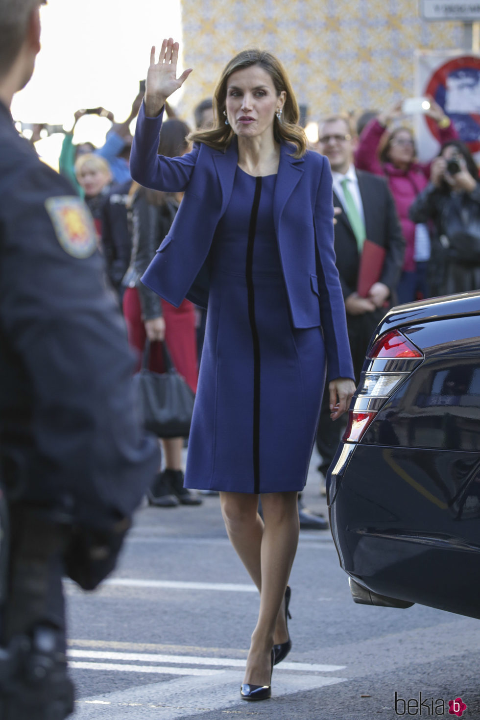 La Reina Letizia a su llegada al Mercado Central de Valencia