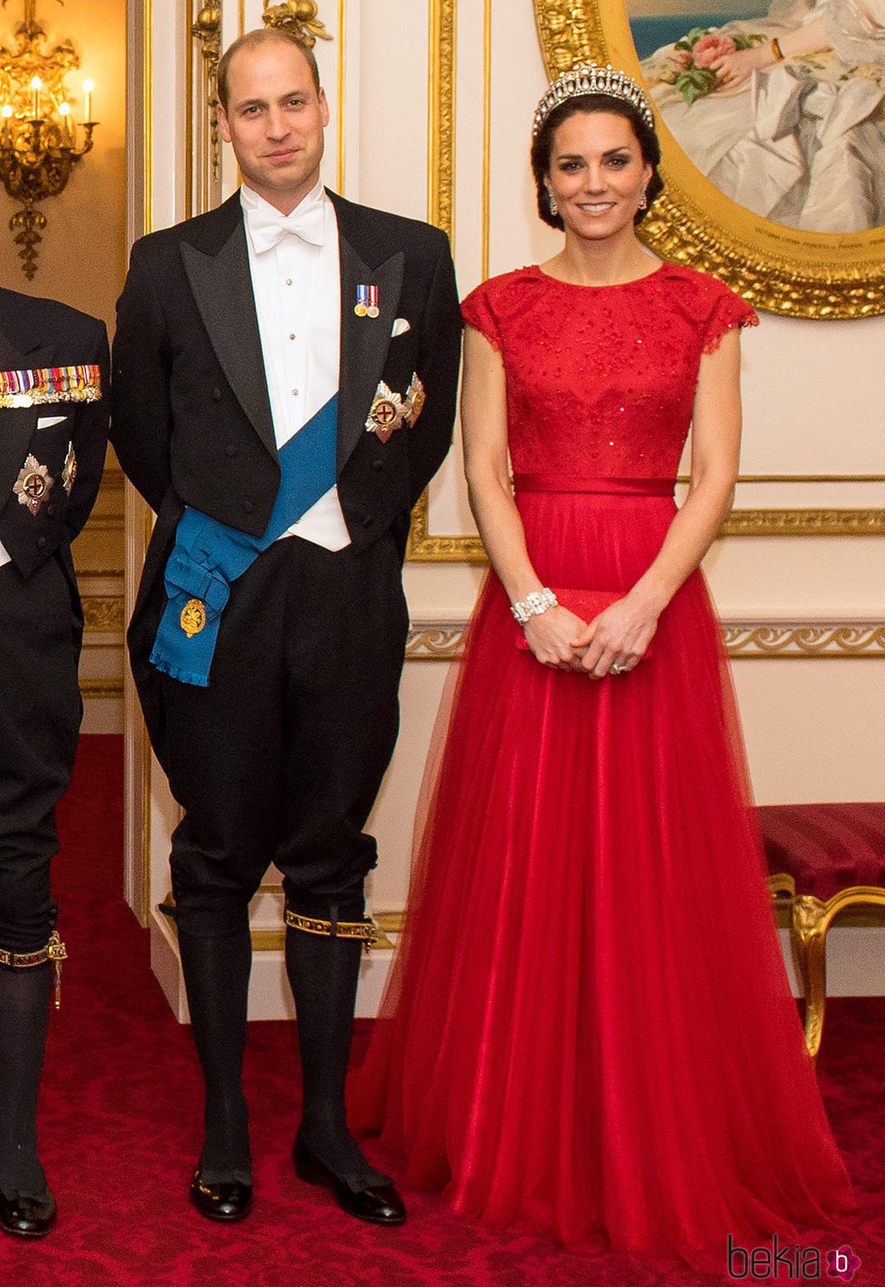 El Príncipe Guillermo y Kate Middleton en la recepción al Cuerpo Diplomático