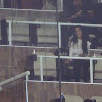 Georgina Rodriguez apoyando a Cristiano Ronaldo durante un partido