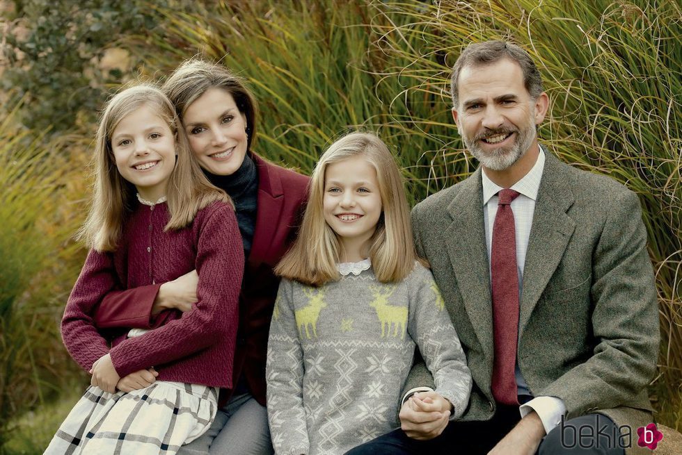 Felicitación de Navidad 2016 de los Reyes Felipe y Letizia con sus hijas