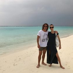 Carles Puyol  y Vanesa Lorenzo pasando la Navidad 2016 en Las Maldivas