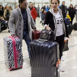 David Bustamante y Paula Echevarría a su regreso a Madrid tras pasar unas vacaciones en Gran Canaria