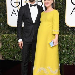 Benjamin Millepied y Natalie Portman  en la alfombra roja de los Globos de Oro 2017