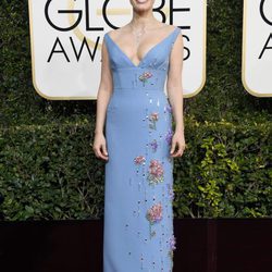 Jessica Chastain en la alfombra roja de los Globos de Oro 2017