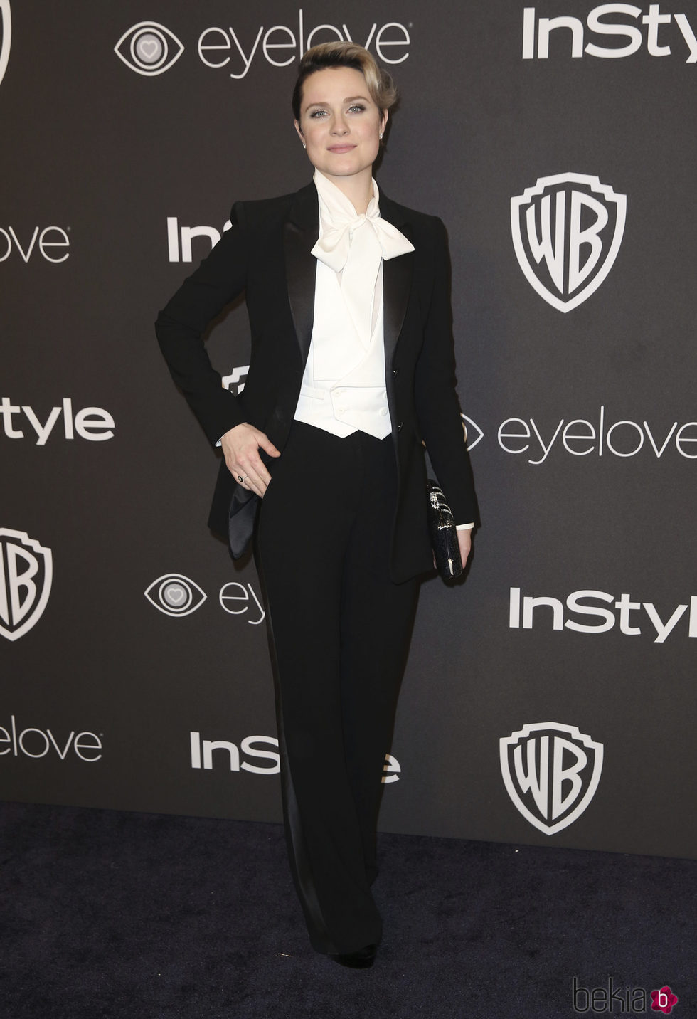 Evan Rachel Wood en la fiesta de Warner Bros tras los Globos de Oro 2017