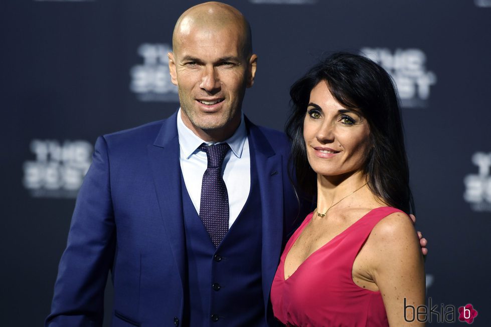 Zinedine Zidane y su mujer Véronique en The Best FIFA Awards 2016